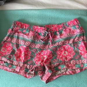 Vineyard Vines Floral Pink and Green Women's Bermudas